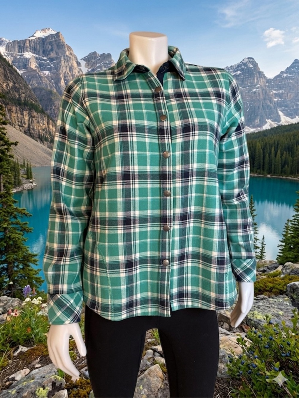 NWT Orvis Sea Glass Plaid Fleece Lined Flannel Shirt Jacket Shacked